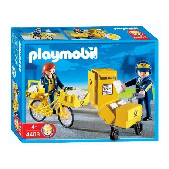 Jouet Playmobil 4403 - Les commerçants - Postiers / Boîte aux lettres 
