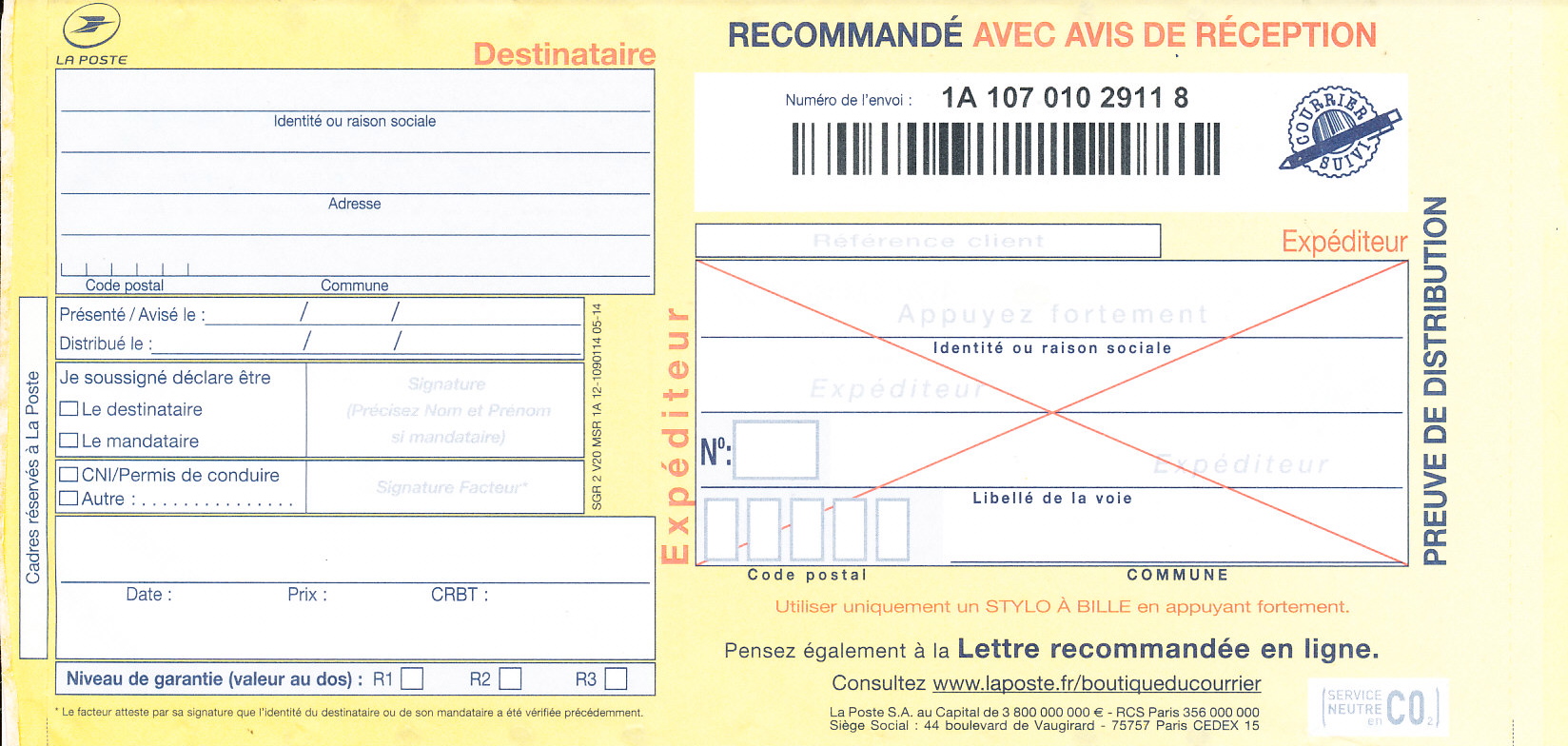 Courrier recommandé